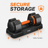 2 adjustable dumbbells of 25kg/55LB, suitable for home workouts, fitness equipment, equipped with a QuickLock system for arm and muscle training