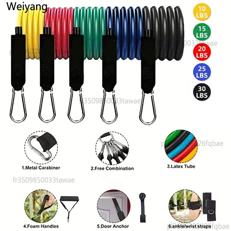 11 Piece Set Of Muscle Training Straps, Multifunctional Fitness Tension Strap, Fitness Tension Training Harness, Elastic Rope