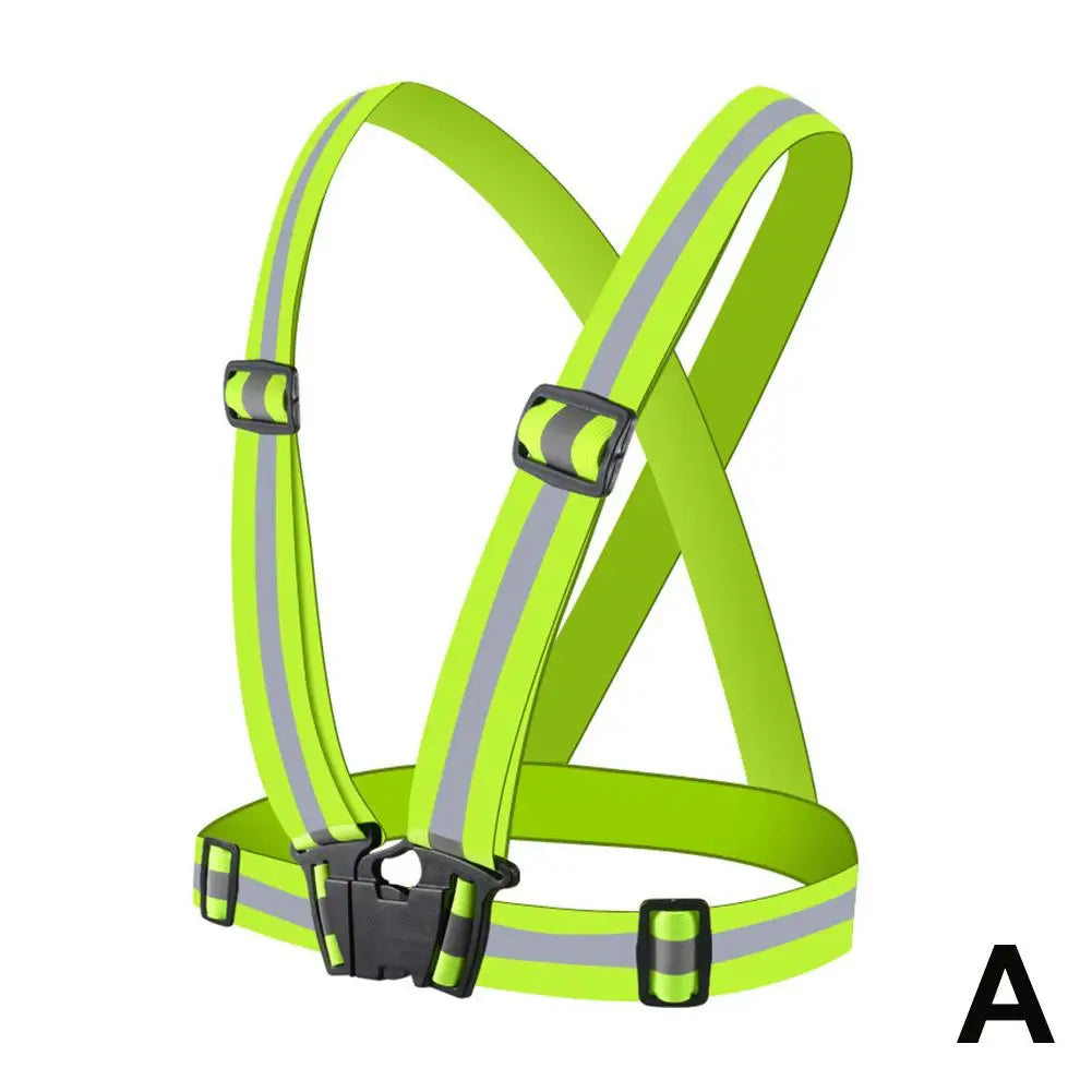 High Visibility Reflective Safety Vest Yellow Adjustable Straps Night Running Cycling Walking Outdoor Sports Safety Clothing