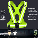 High Visibility Reflective Safety Vest Yellow Adjustable Straps Night Running Cycling Walking Outdoor Sports Safety Clothing