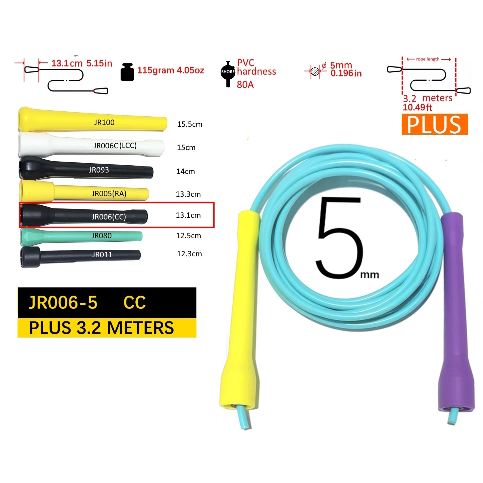 NEVERTOOLATE TPU PVC 10.5FT 3.2m x 5mm PVC  speed double under skip rope jump tricks fitness crossfit CROSSFIT LONG