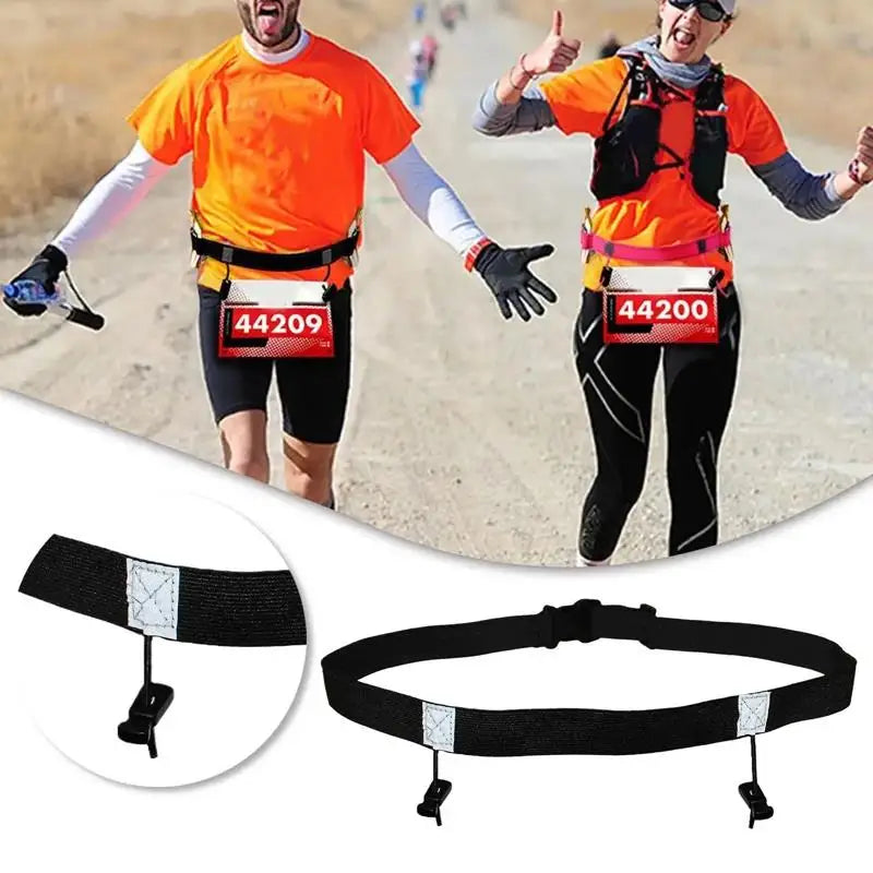 Running Race Waist Pack Number Belt Bib Holder For Triathlon Marathon Cycling Motor With 6 Gel Loops Fitness Sport Accessories