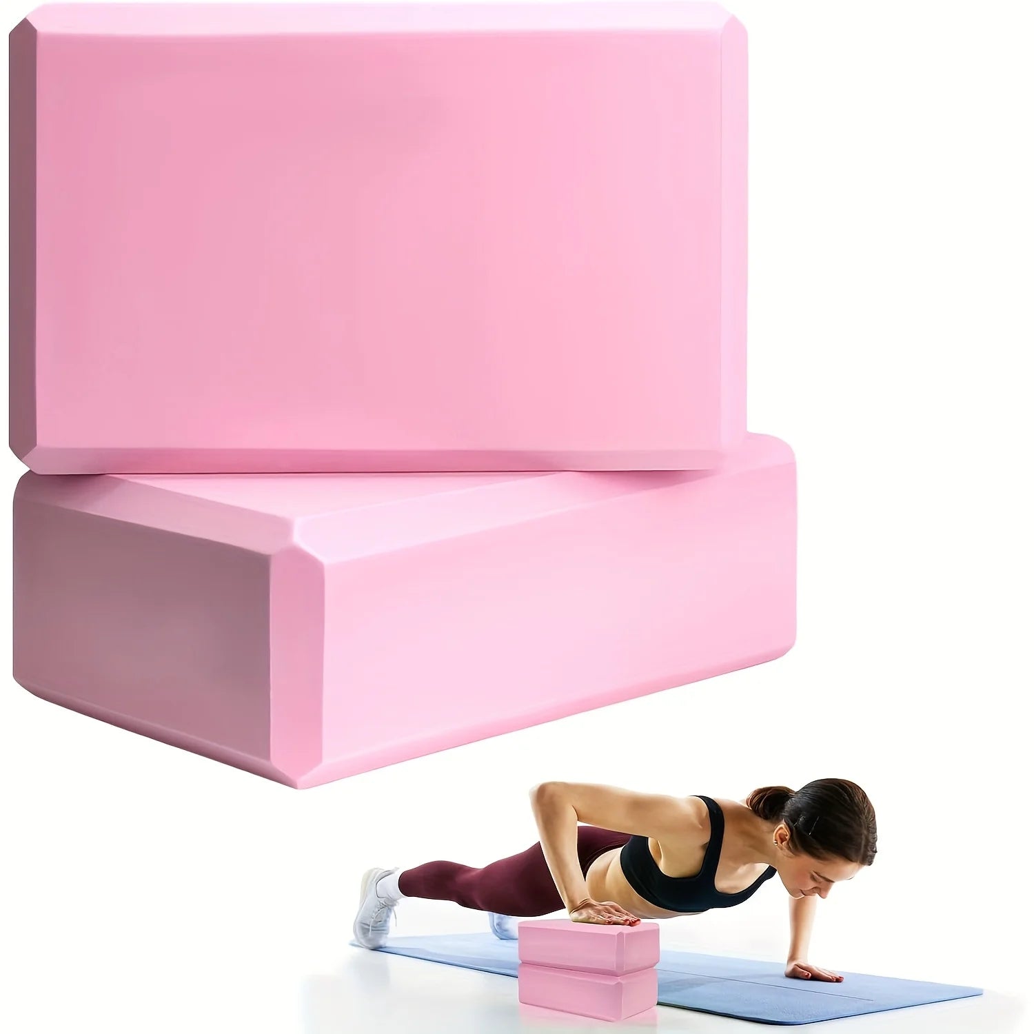 2PCS Gym Foam Brick Training Exercise Fitness Equipment Dance Yoga Auxiliary Tool Stretching Body Shaping EVA Yoga Blocks