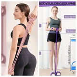 2PCS Multi-Functional Four-Tube Pedal Tensioner Yoga Elastic Band 6 Ropes Resistance Bands Pilates Strap Removable Yoga