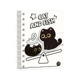 Capybara Panda Mini Journal  A7 Pocket Spiral Notebook with Velcro Closure for Student Portable Pad