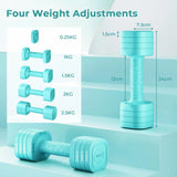 Dripex Adjustable Dumbbells Weight Set 2.5kg 5kg 10kg Dumbbell Pair 4-in-1 Weight Dumbbells Set Women Men with Non-Slip Handle