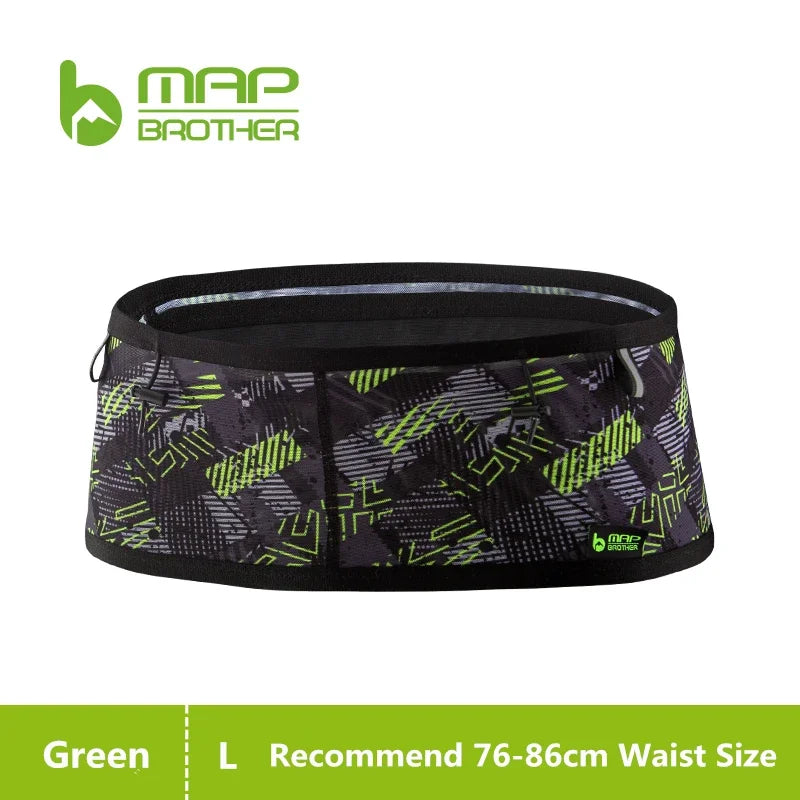 MAP BROTHER Waist Belt Bag Invisible Elastic Running Belt Multi-Function Fanny Pack Waterproof Close-Fitting Marathon Waist Bag