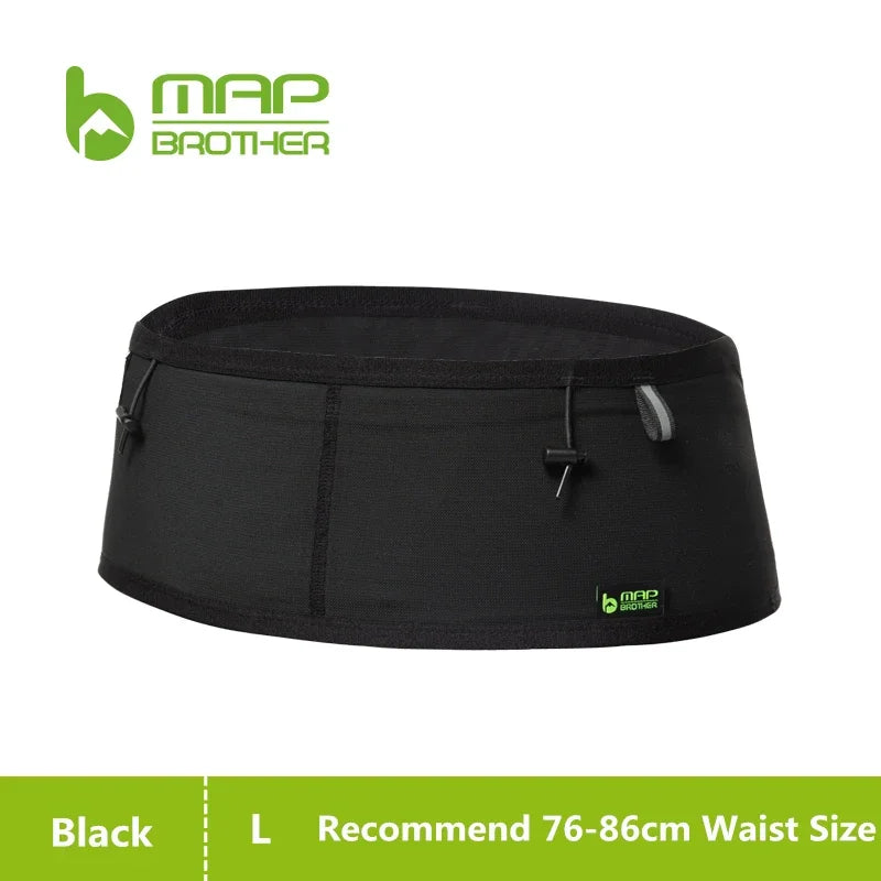 MAP BROTHER Waist Belt Bag Invisible Elastic Running Belt Multi-Function Fanny Pack Waterproof Close-Fitting Marathon Waist Bag