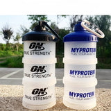 3-Layer Portable Protein Powder Funnel Box Fitness Supplement Bottle Handle Layered Storage Medicine Snack Can