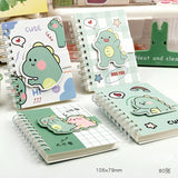 Capybara Panda Mini Journal  A7 Pocket Spiral Notebook with Velcro Closure for Student Portable Pad