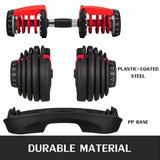 SIHAO Adjustable Steel Dumbbell 24/40KG 52.5/90LBS Fitness for Home Gym, Arm & Muscle Training with QuickLock System Trainning