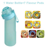 650ML Sports Air Water Bottle BPA Free, Fruit Scent Pods Air Flavor Caps,Leak Proof Sports Water Cup for Outdoor Running Gym