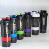 Large Capacity 3 Layers Protein Shaker Bottle with Mixing Cup for Body Building Exercise Water Shaker Cup Powder Shake Mixer
