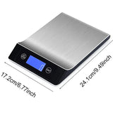 Kitchen Scale 15Kg/1g Weighing Food Coffee Balance Smart Electronic Digital Scales Stainless Steel Design for Cooking and Baking