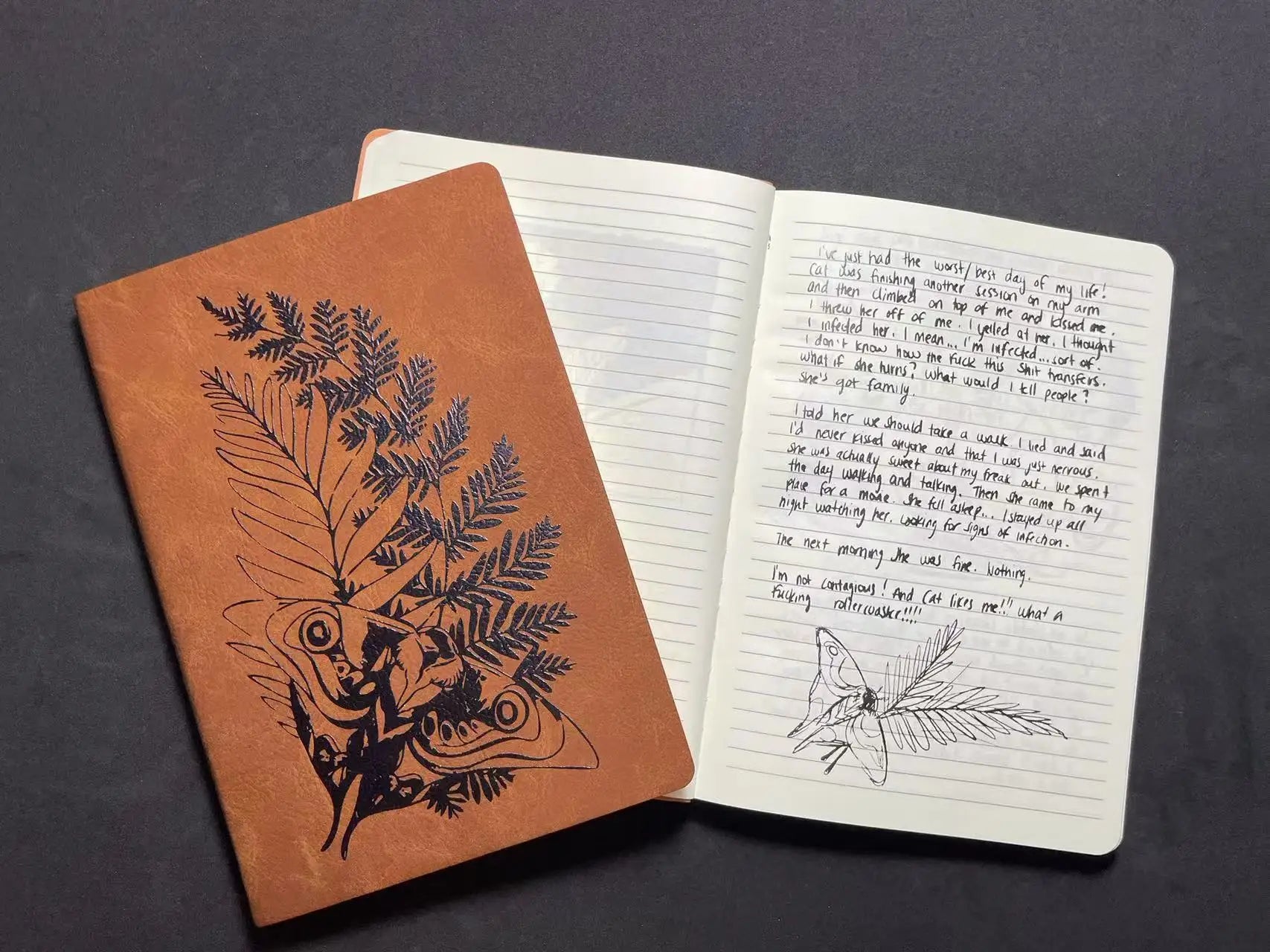 TLOU Ellie's Tattoo Notebook / Journal laser engraved on leatherette. Travel journal / diary.