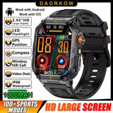 2026 1000mAh military outdoor smartwatch 2.01 inches LED flashlight IP68 waterproof Heart rate sleep Bluetooth call sport watch