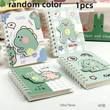 A7 Pocket Spiral Notebook with Velcro Closure Capybara Panda Mini Journal for Student Vocabulary Motivational Portable Pad