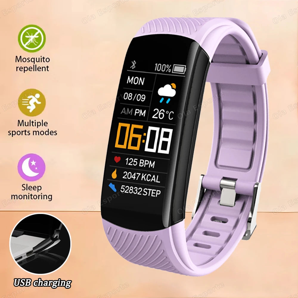 Smart Fitness Tracker Watch Heart Rate Monitor Sleep Steps Swim Waterproof Health Exercise Bracelet For Men Women Smartwatch New