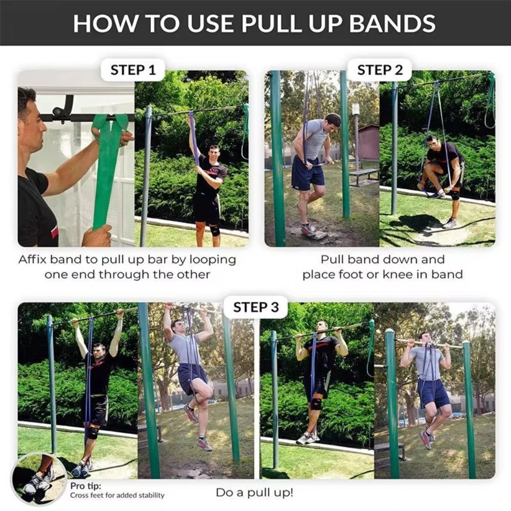 Fitness Rubber Resistance Bands Set Heavy Duty Pull Up Band Yoga Workout Strength Training Elastic Bands Loop Expander Equipment