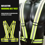 Highlight Reflective Straps Night Work Security Running Cycling Safety Reflective Vest High Visibility Reflective Safety Jacket
