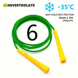 JR100-6  6 mm diameter PVC  WITH THREAD CORE skip rope 3.2 meters in between 15.5cm middle-long handle NEVERTOOLATE GOOD QUALITY
