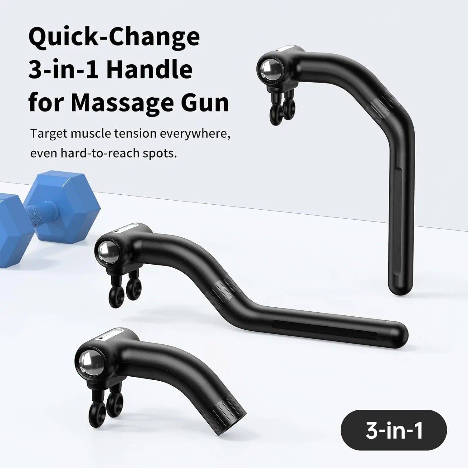Electric Detachable Dual Head Massage Gun Handheld Massage Hammer Electric Fascia Gun with Extension Handle for Muscle Relax