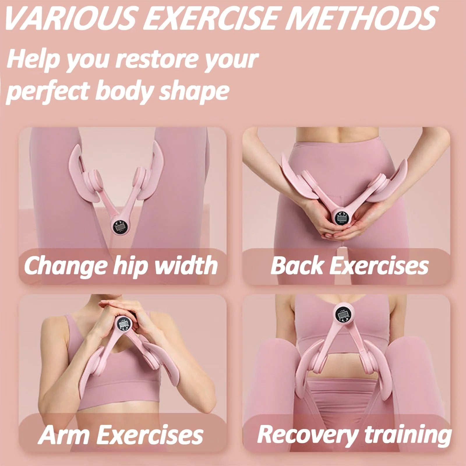 Women Postpartum Repair Pelvic Floor Muscle Leg Clamps Trainer LED Counted Exerciser Beauty Leg Convenient Fitness Equipment