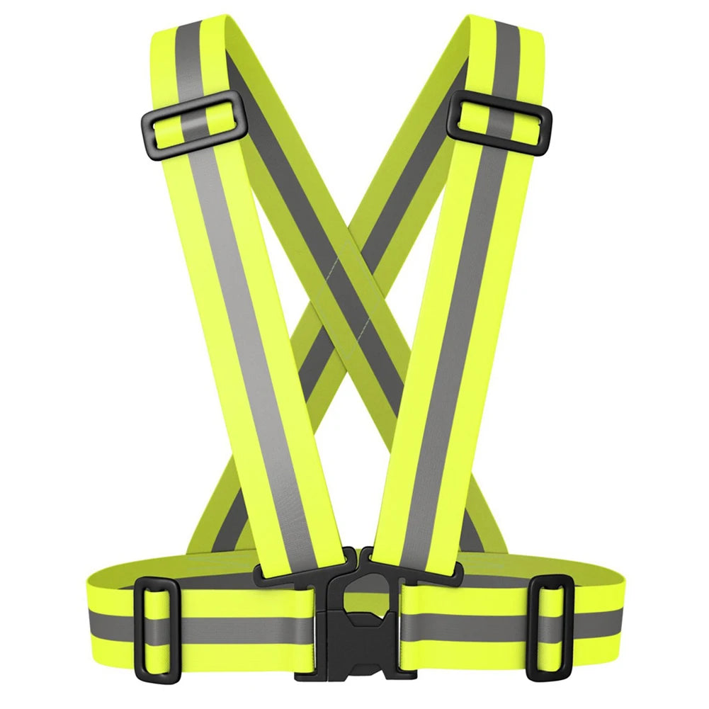 Highlight Reflective Straps Night Work Security Running Cycling Safety Reflective Vest High Visibility Reflective Safety Jacket