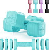 Dripex Adjustable Dumbbells Weight Set 2.5kg 5kg 10kg Dumbbell Pair 4-in-1 Weight Dumbbells Set Women Men with Non-Slip Handle