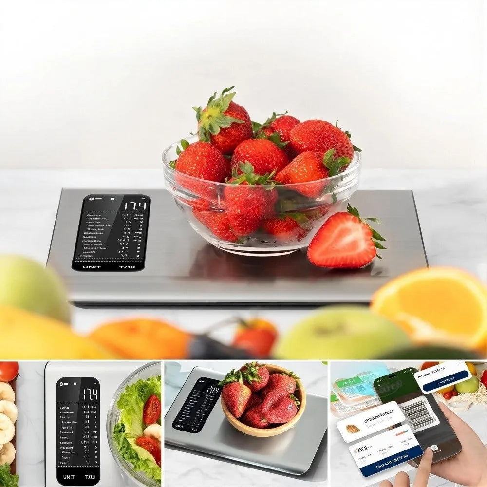 Stainless Steel Smart Nutrition Food Scale Free App with 19 Nutrients Tracking Nutritional Calculator Nutritional Tracker Scale