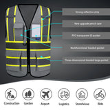 AYKRM High Visibility Safety Vest with Pockets Reflective Strips and Zipper,Yellow Orange(XS-6XL)