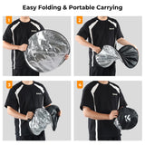 K&F CONCEPT 5-in-1 Light Reflector with Handle Photography Light Blocking Photography Tent Circular Reflector Translucent Panel