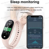 M7 Smart Watch Heart Rate Blood Pressure Monitoring AMOLED Screen Smart Wristband Fitness Tracker For Men Women Sport Bracelet