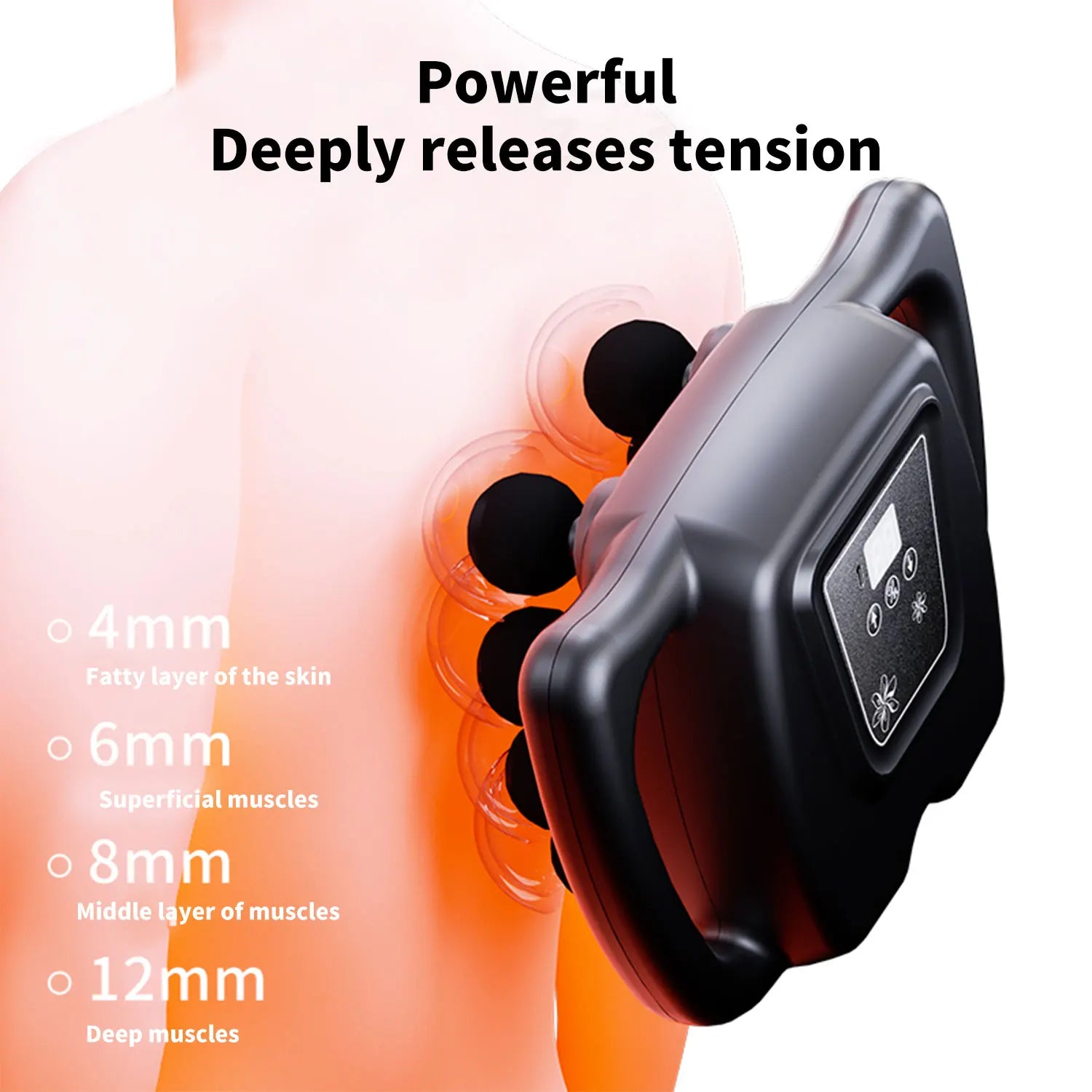 16 Heads Fascia Massage Gun，Adjustable High Frequency Vibration Electric Massager For Muscle Relaxation And Relieve Fatigue