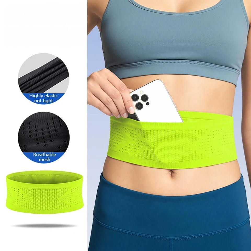 Seamless Invisible Running Waist Belt Bag Gym Bags Lightweight Invisible Mobile Phone Bags Portable Elastic Run Cycling Bag
