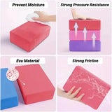 Yoga Blocks Gym Foam Brick Pilates Training Exercise Fitness Bolster Pillow Cushion Stretching Body Shaping Building Cubes