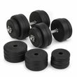 Dumbbell Set 8 x 5 kg, 4 x 1.5 kg Weight Plates with Plastic Coating, Floor-Friendly, Black, for Home Gym Full Body Workout
