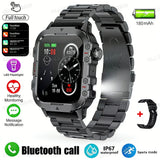 2026 New Military Smart Watch Men 3ATM Outdoor Sports Fitness Tracker Blood Pressure Health Monitoring BT Call GPS Smartwatch