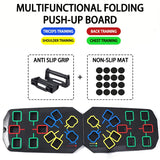 Portable Multifunctional Push-up Board Set With Handles Foldable Fitness Equipment For Chest Abdomen Arms And Back Training