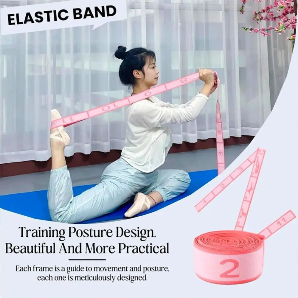8/10/12 Grid Yoga Stretch Band Flexible Adjustable Digital Resistance Band Multi-stage Stretching Training Belt
