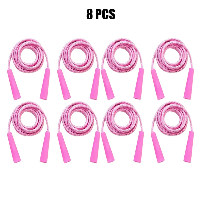 2/4/8/16Pcs Cotton Rubber Skipping Rope For Fitness Elementary School Cloth Braided Rope Fitness Student School Exercise