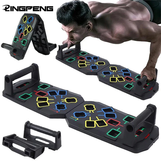 Portable Multifunctional Push-up Board Set With Handles Foldable Fitness Equipment For Chest Abdomen Arms And Back Training