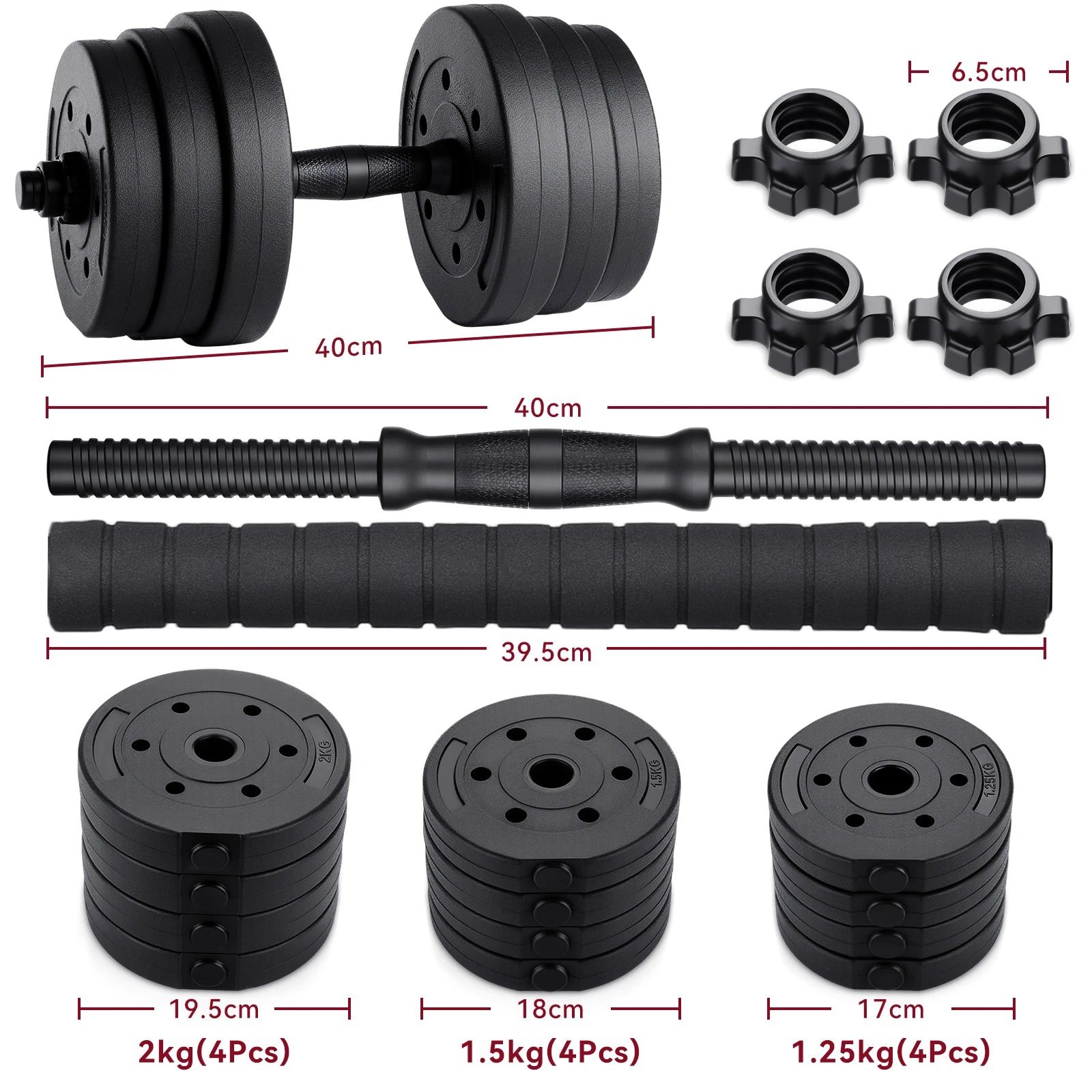 Adjustable Dumbbell Set, 20kg Dumbbell, Home Gym Weights