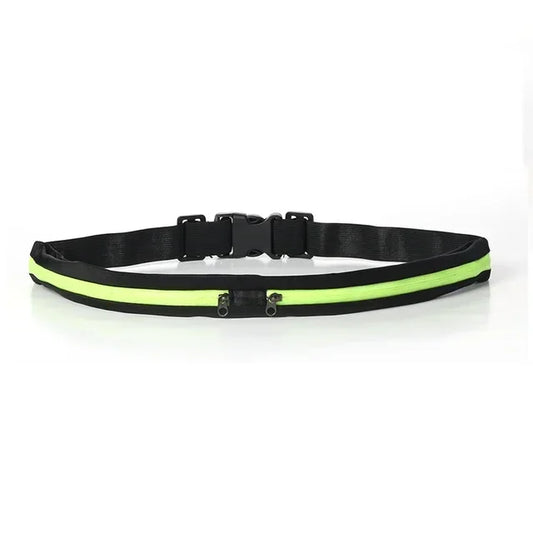 Adjustable Running Waist Pack Double Pocket Waterproof Phone Belt Nylon Small Bag Traveling Cycling Hiking Sport Gym Fanny Pouch