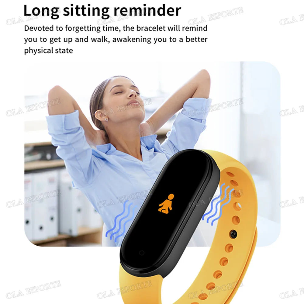 M7 Smart Watch Heart Rate Blood Pressure Monitoring AMOLED Screen Smart Wristband Fitness Tracker For Men Women Sport Bracelet