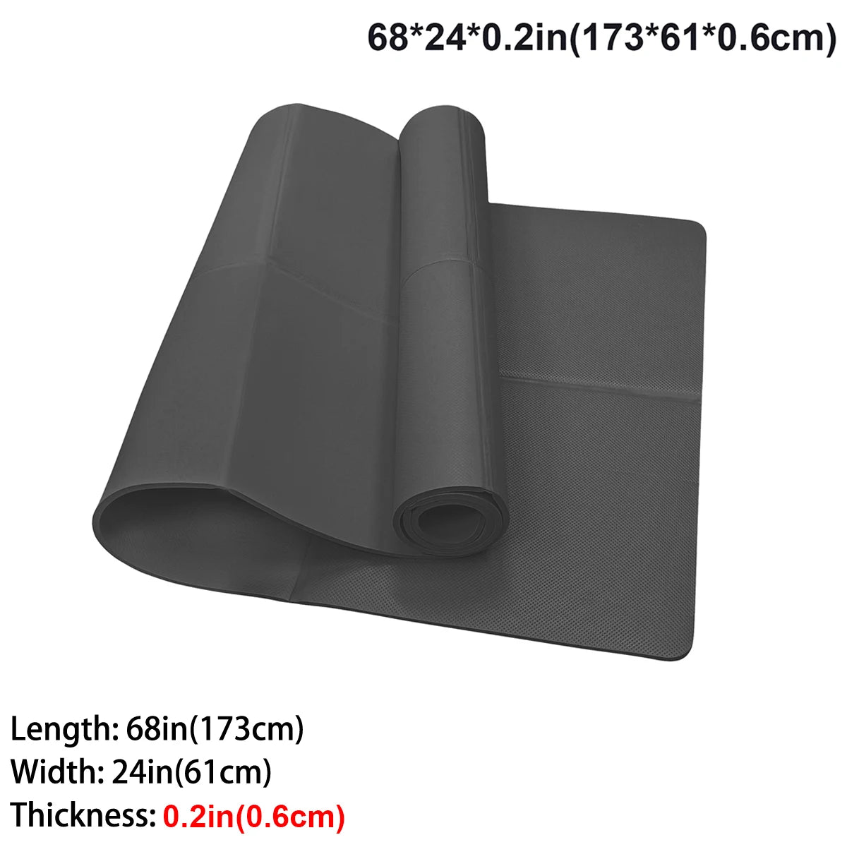 Black Foldable Yoga Mat Eco Friendly EVA Folding Travel Fitness Exercise Mat 3/4/6mm Thicknesses for Yoga Pilates Workouts