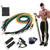 11pcs TPE Resistance Bands Set, Resistance Bands With Door Anchor, Handles, Carry Bag, Legs Ankle Strap, Home Gym Exercise Bands
