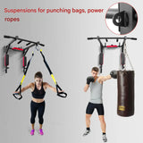 Wall-Mounted Pull-up Bar Fitness Horizontal Bar Multifunctional Dip Station With Eyelets For Punching Bag Home Gym Accessories
