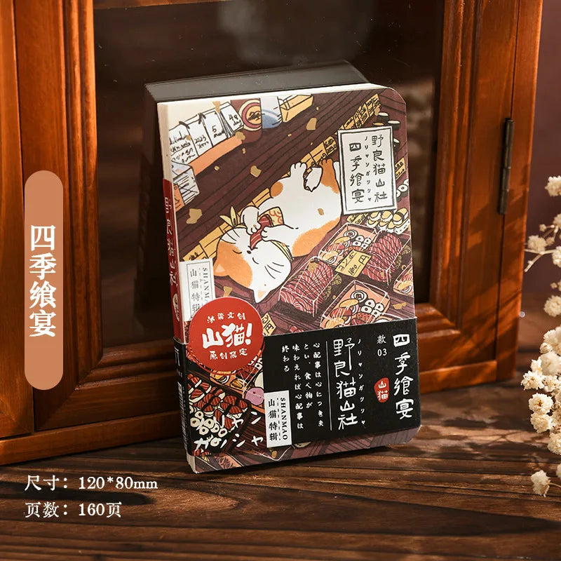 Pocket Notebook Cartoon Cat Japanese Style Notepad Portable Planner Journal Diary Kawaii Stationery School Supplies