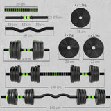 Gym Equipment Adjustable Dumbbell Set 25 kg Weights Set Dumbbells Barbell Dumbbells Set for Strength Training